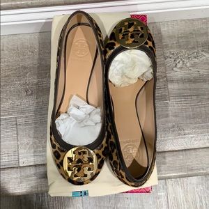 Reva Leopard-Print Calf Hair Flat